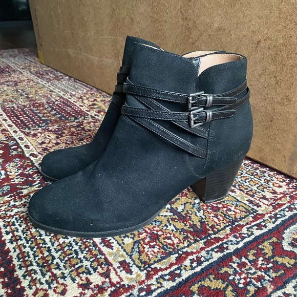 Black Suede Booties - Picture 1 of 4